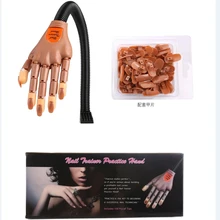 Flexible Human Nail Practice Trainer Hand With Finger 100 Refill Tip Replacement