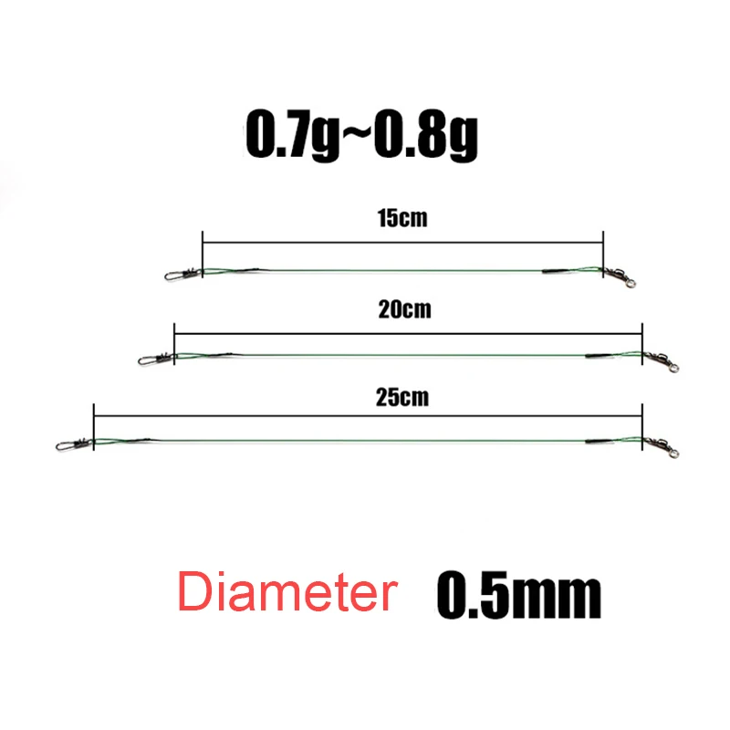 60 шт./72 шт. рыболовная проволока из нержавеющей стали, поводок, приманка, рыболовный крючок, леска 15 см/21 см/25 см, рыболовный поводок с поворотной защелкой A41