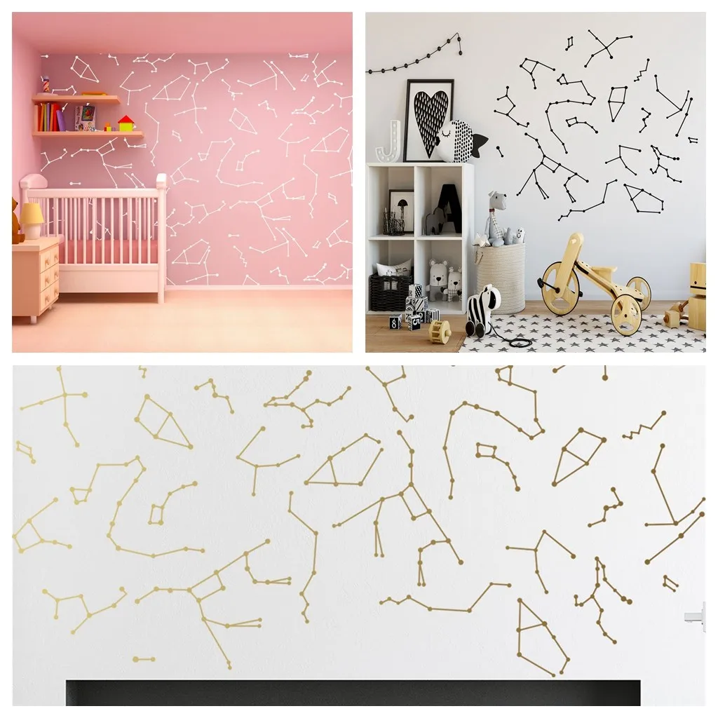 

2018 Creative Constellation Wall Stickers Removable Painting Sticker Art Mural for Living Room Bedroom TV Wall Decoration Decals