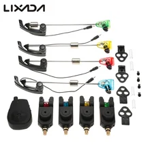 Lixada 1 приемник+ 4 будильника+ 4 подсвечиваемые светодиодный свингерские снасти для рыбалки на карпа коробка Беспроводная цифровая рыболовная сигнализация набор