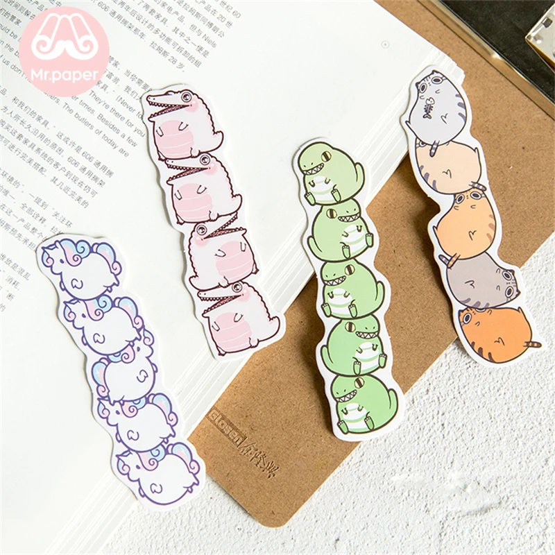 Mr Paper 30 шт./кор. каваи мультфильм животных нерегулярные заклады для новизны