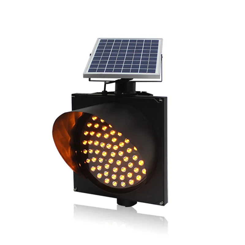 Solar Warning Flashing Light, Road Construction, Traffic Signal Light, 300mm