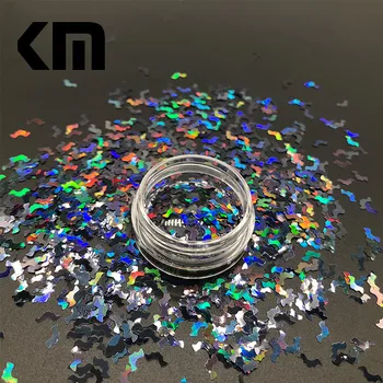 

New Holographic Laser Black Color Bats Shape Festival Chunky Glitters Sequins Makeup Nails Art Hair Spangle Xmas Halloween Decor