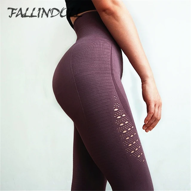 Women High Waist Yoga Pants Super Stretchy Gym Tights Energy Seamless Tummy  Control Sport Fitness Leggings Purple Running Pants - Yoga Pants -  AliExpress