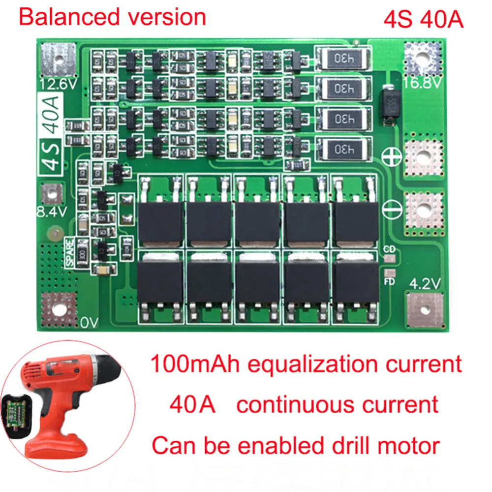 3S 40A BMS 11,1 V 12,6 V 18650 Защитная плата для литиевой батареи BMS плата для стандартного баланса обновленная версия для дрели