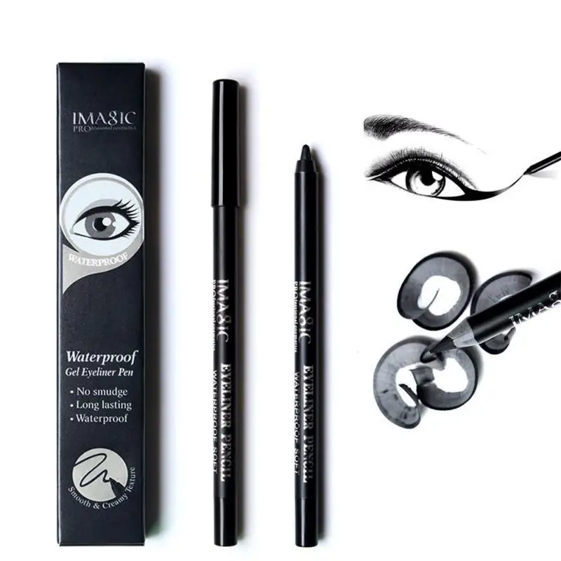 IMAGIC Eyeliner Pencil Black Eye Liner Pen Kit Eye Makeup Waterproof Smooth Cream No Smudge Long