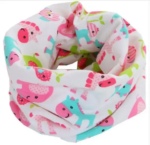 10 ярких цветов, однотонный шарф для девочек, детский шейный платок для мальчиков, чистый цветной круглый кольцевой ошейник, весна-осень-зима, хлопковый Детский шарф - Цвет: pink elephant