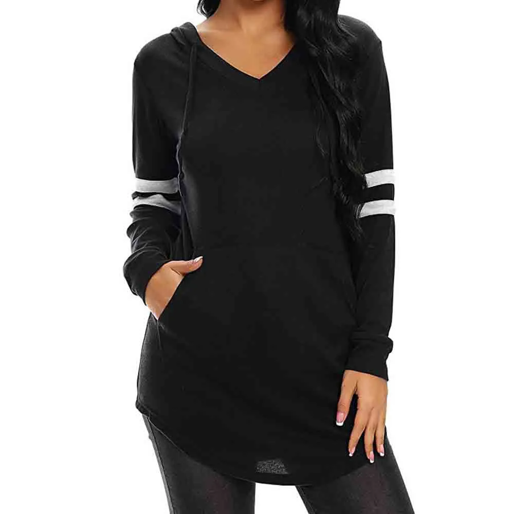 

Women Hoodies Sweatshirts Women's Halloween Long Sleeve Solid V-Neck Sweatshirt Casual Pullover Tops Autumn