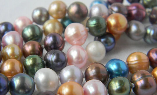 

free shipping 01451 3Strands Round Multicolor Freshwater Pearl Bracelet