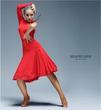 Latin Dance Dress Women Sexy Ballroom tango Latin Shirts Skirt danskleding franjas roupas tanzrock latein Wear Costumes for Girl
