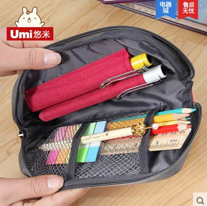 

korean premium creative durable canvas pencil case high quality large capacity pencil bag simple style hot sale