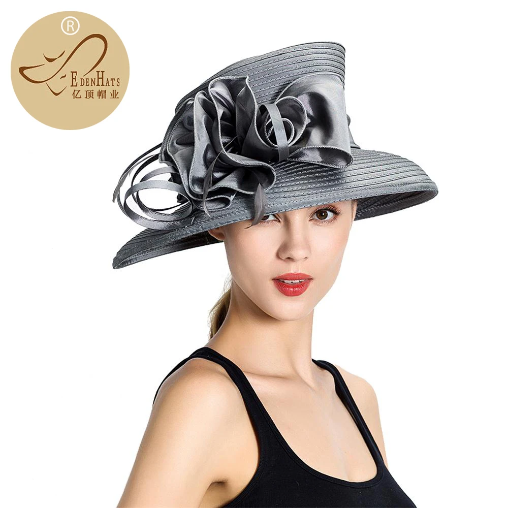 

Promotion Hot Selling Casual Polyester Hat for Woman PP Braid Hat Wedding Hat Church Hat S10-1018
