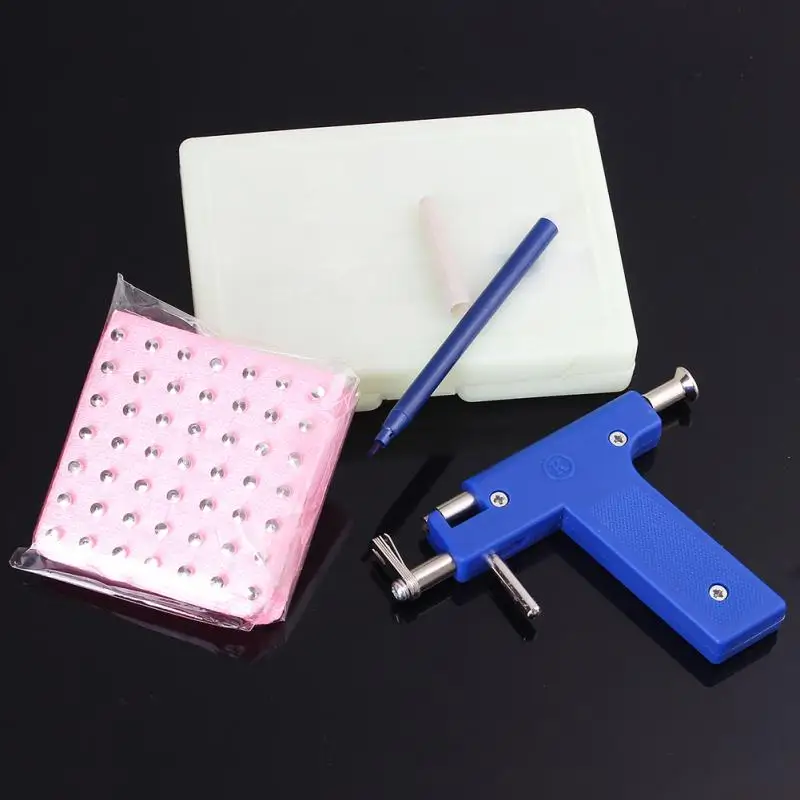 

Newest Professional Stainless Steel Body Navel Ear Nose Piercing Gun Tool 72pcs Ears Studs Tool Kit Top Quality