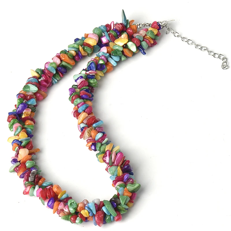 

Seven Kinds colors Mixed Collocation Designing cute and witty particles 5-8 MM seven color shell Necklace.A gift for very