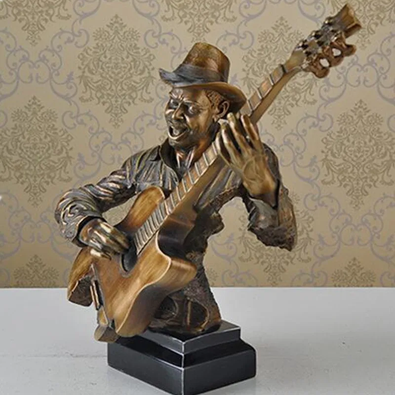 

Music Figures Statue Guitarist Saxophone Bust European Style Home Furnishing Articles G1198