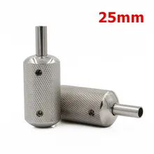 2 шт. 25 мм ручки из нержавеющей стали Нескользящие стеганые из нержавеющей стали 304L Татуировки Ручка для тату машины
