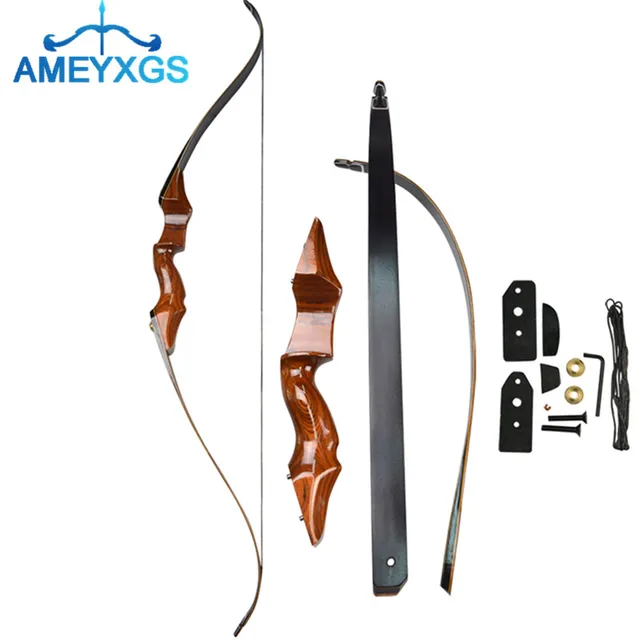  US $141.60 Archery Takedown Recurve Hunting Traditional Recurve Wooden Riser 25lbs 55lbs Right 
