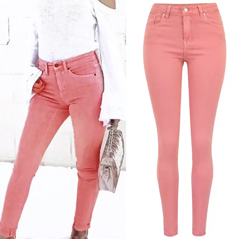 stretch denim capris elastic waist