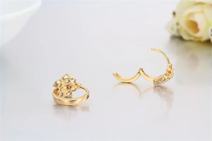 5 colors Baby Girls Small Round Circles Huggies Hoop Earrings Gold Color Butterfly Cubic Zircon Jewellery For Kids Children Aros|hoop earrings|hoop
