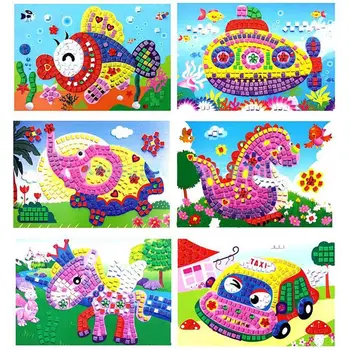 

Baby Kid Developmental Game Cartoon Animal Crystal 3D Mosaics Art Puzzle DIY Stickers Creative Educational Craft Toy For Kids