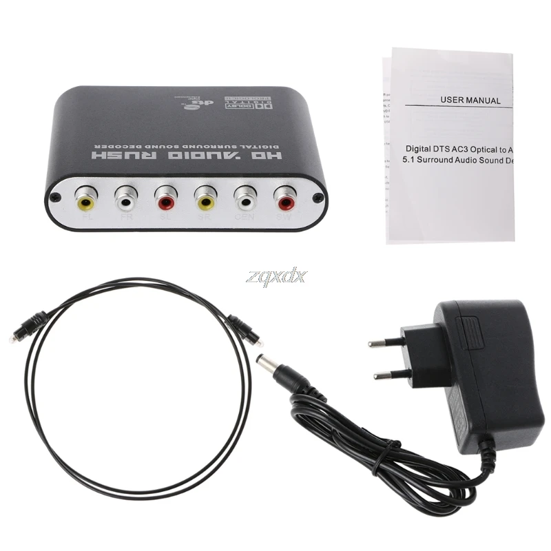 

Digital DTS AC3 Optical To Analog 5.1CH Surround Audio Sound Decoder Coaxial To 6RCA