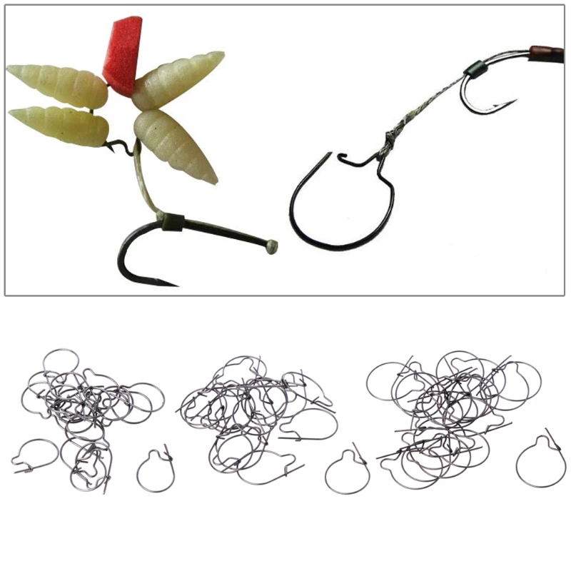 

20pcs Carp Fishing Maggots Clip Tackle For Bait Ring Hair Rigs Hook Accessories
