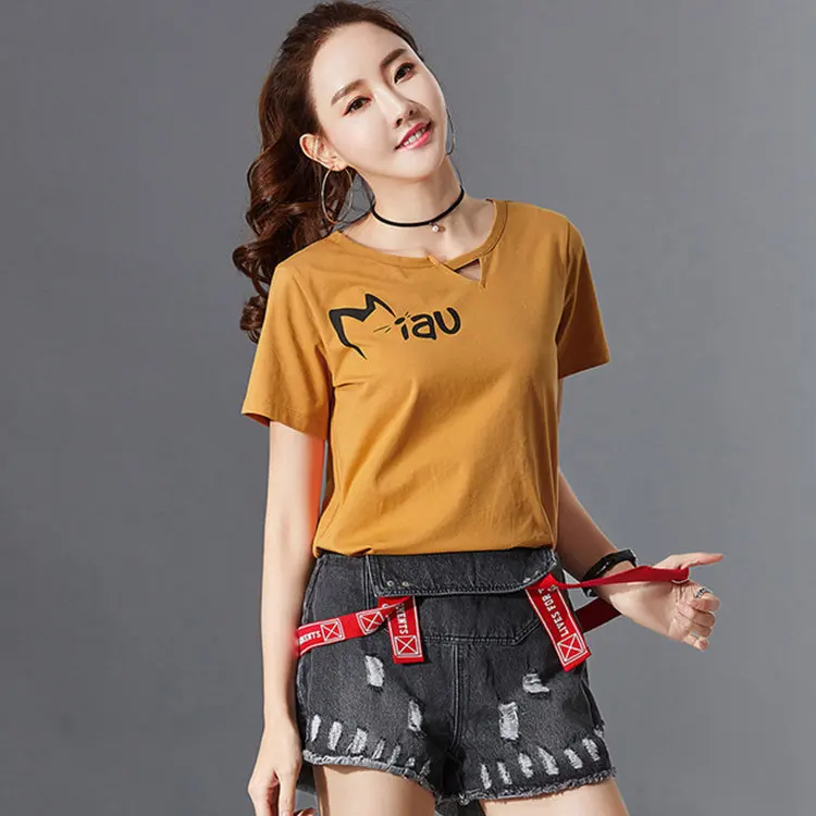Funny Tshirt Women T-shirt Summer Short Sleeve Cotton Tops Tees Femme Tshirts Letter Print T-shirts Camisetas Mujer Verano 2018 (7)