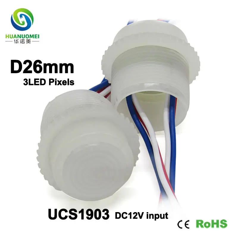 Новый продукт полноцветная Водонепроницаемая умная лампа 12 В 26 мм 3 светодиода