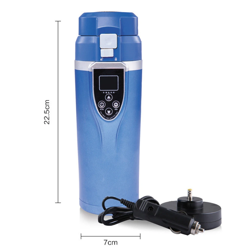Smart Car Auto Heating Cup Stainless Steel Travel Heated Mug Bottle Water Milk Insulated Digital LCD temperature display 350ML