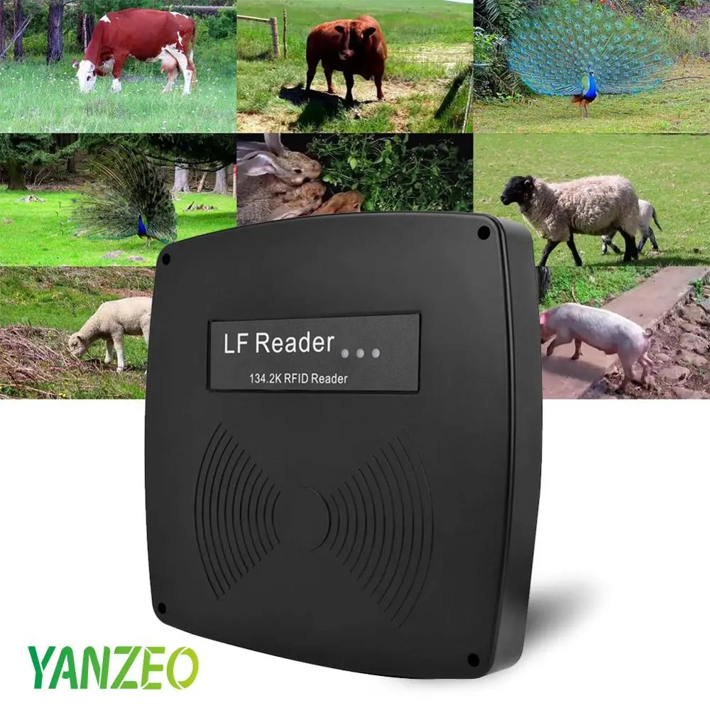 

Yanzeo 134.2khz RFID Animal Tags Reader, Long Distance Animal Identification ID Fixed Fixed Identification Sign Reader