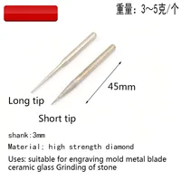 מיל עבור Shank Brazed היהלומים גריסה ראש מחודד Burrs צורה Carving פילינג Bits 3mm 5pcs עבור ג