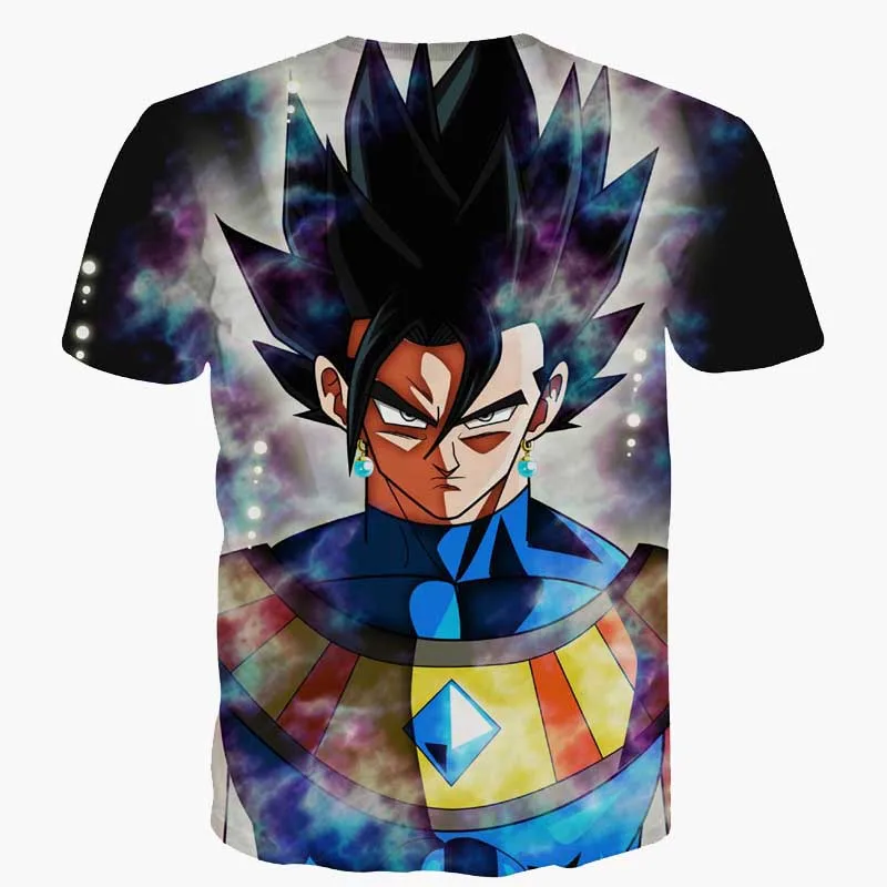 Dragon Ball Z Футболка мужская летняя 3D печать Супер Saiyan Son Goku God Black Zamasu Vegeta Драконий жемчуг футболки повседневные топы футболки