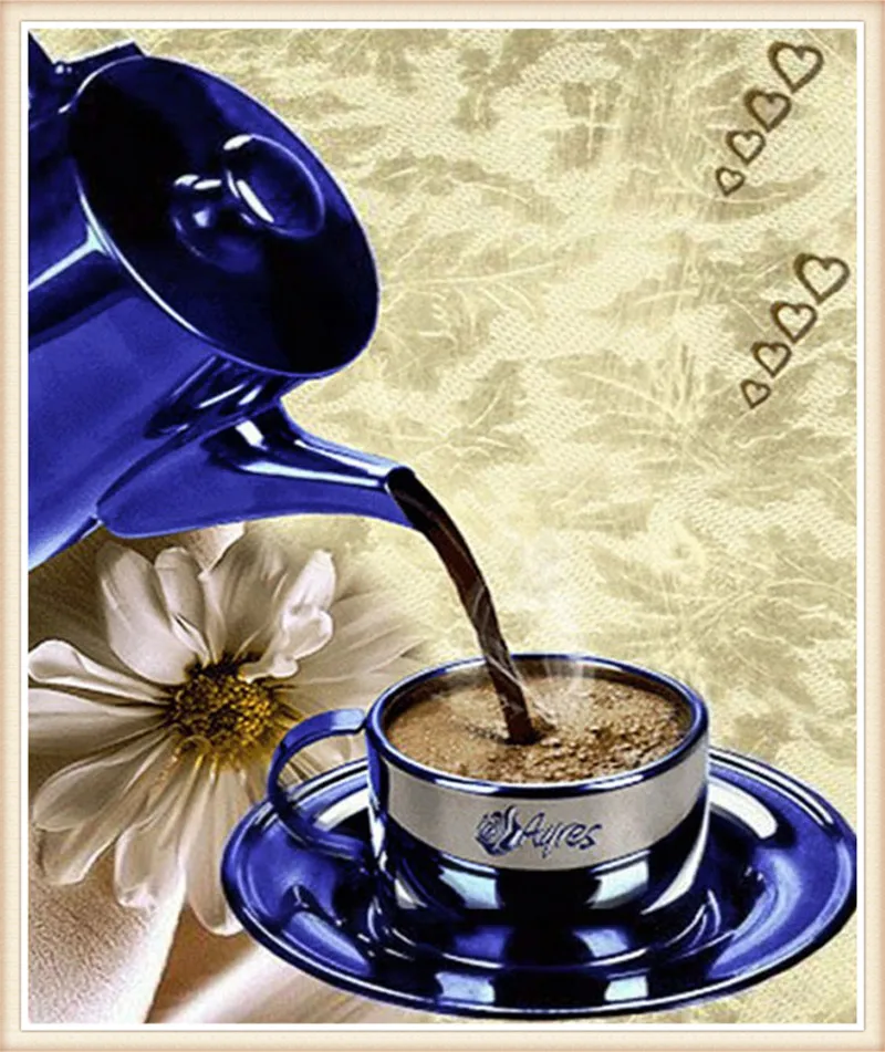 

5D diamond embroidery diamond mosaic Coffee cup diy diamond painting needlework beautiful canvas Home Decoration