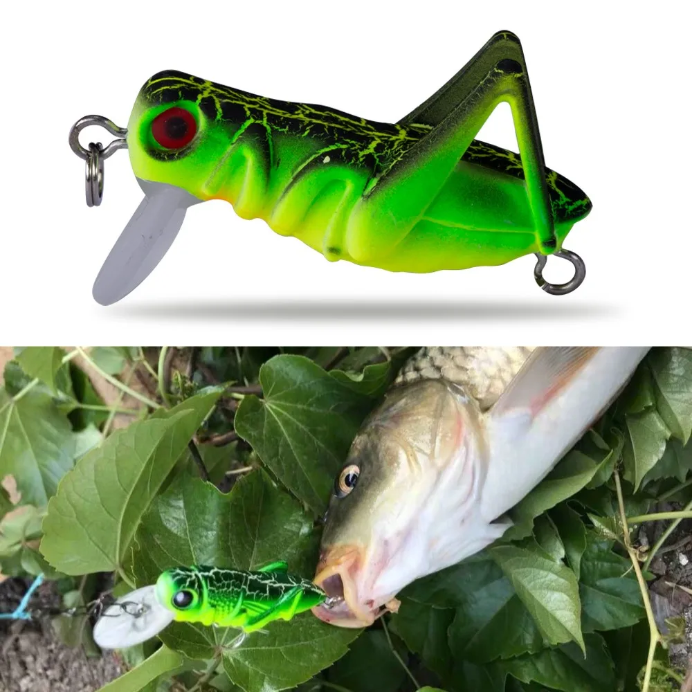 

hunthouse trout bait Insect lure fishing 46mm 3.7g mini trout carp fishing lure bait with 3D eyes VMC hooks for pescar leurre
