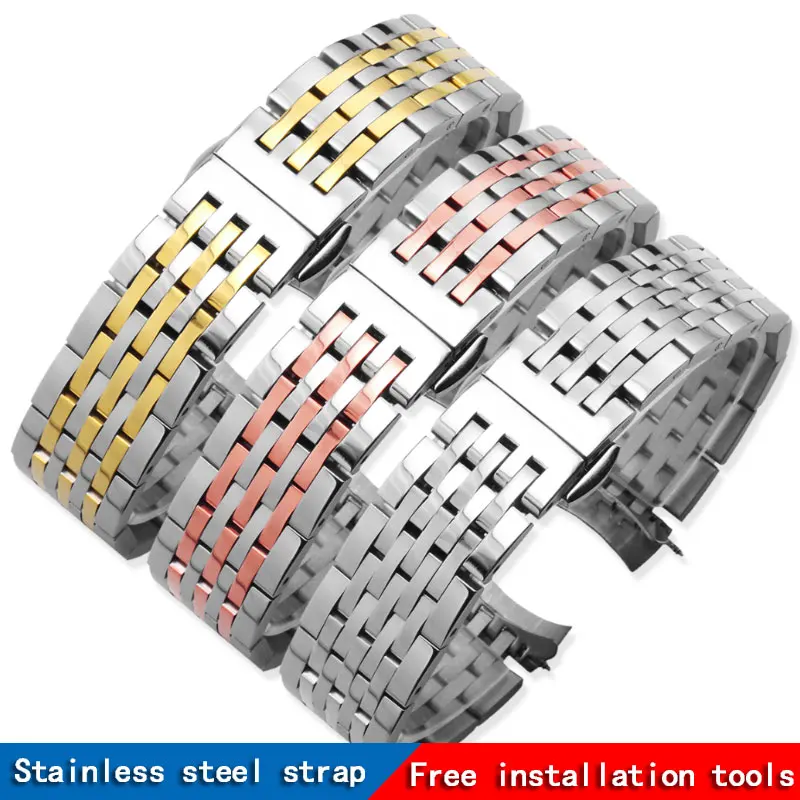 

Stainless steel strap watch band 14Mm 16mm 18mm 20mm 22mm 24mm Stainless steel watch bracelet with butterfly wrist black rose