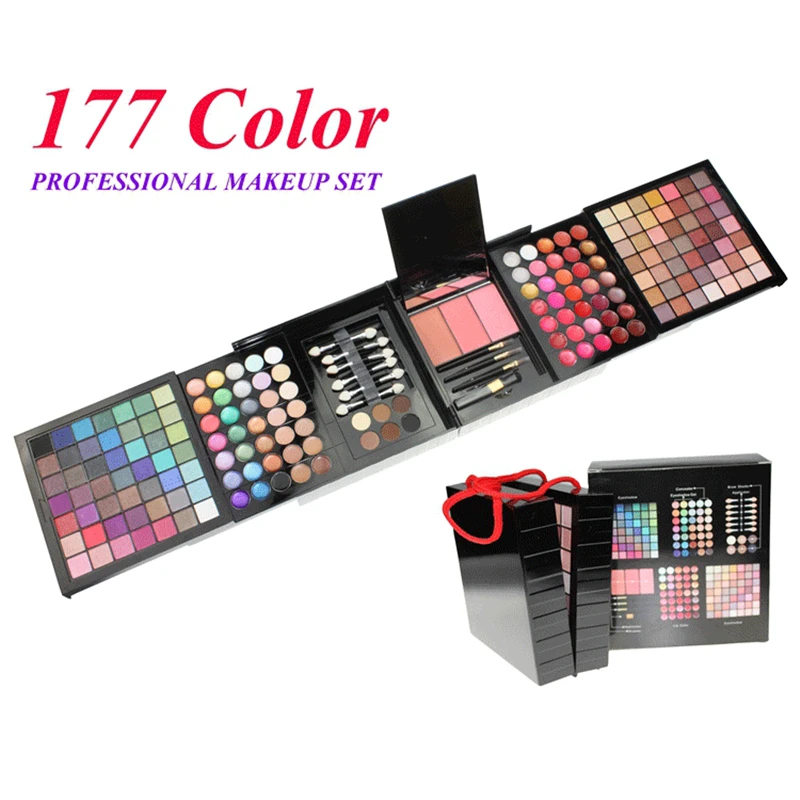 

177 Color Full Professional Makeup Combination eyeshadow pallete Lip gloss Eyeshadow Concealer Blush Eyebrow powder Beauty