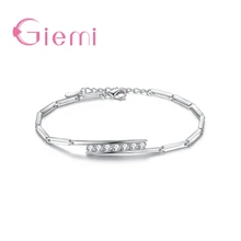 Цепи браслеты простой милый романтический стиль кубический циркон благородный Лидер продаж 925 пробы серебро женский подарок