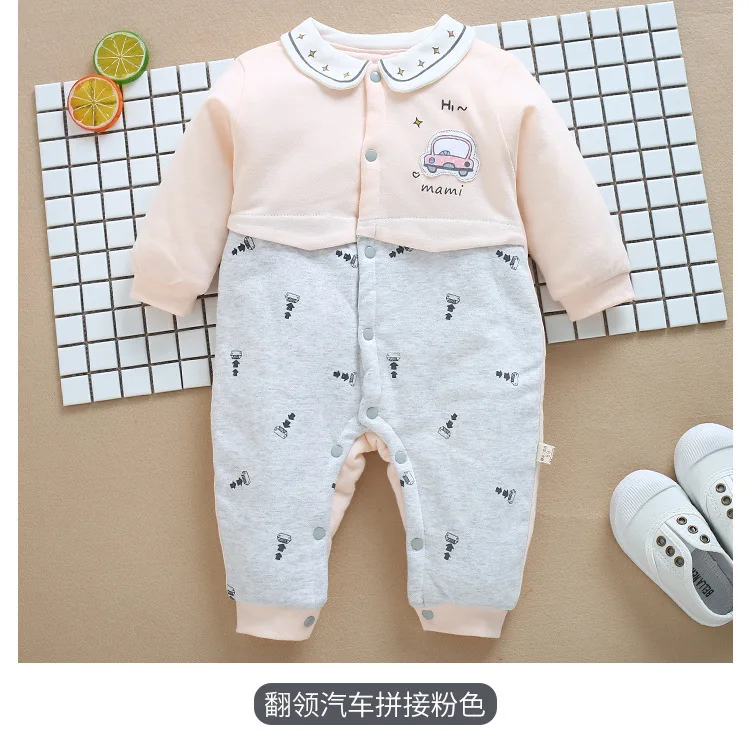 

New 0-12M Baby Rompers Winter Warm Cotton Clothing Set for Boys Cartoon Car Infant Girls Clothes Newborn Overalls Baby Jumpsuit
