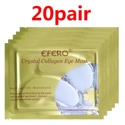 Collagen Crystal Eye Mask 60pcs Anti Wrinkle Remove Eye Bags Dark Circles Sleep Masks Green Gel Eye Patches Skin Care - Цвет: 20Pair Style 23