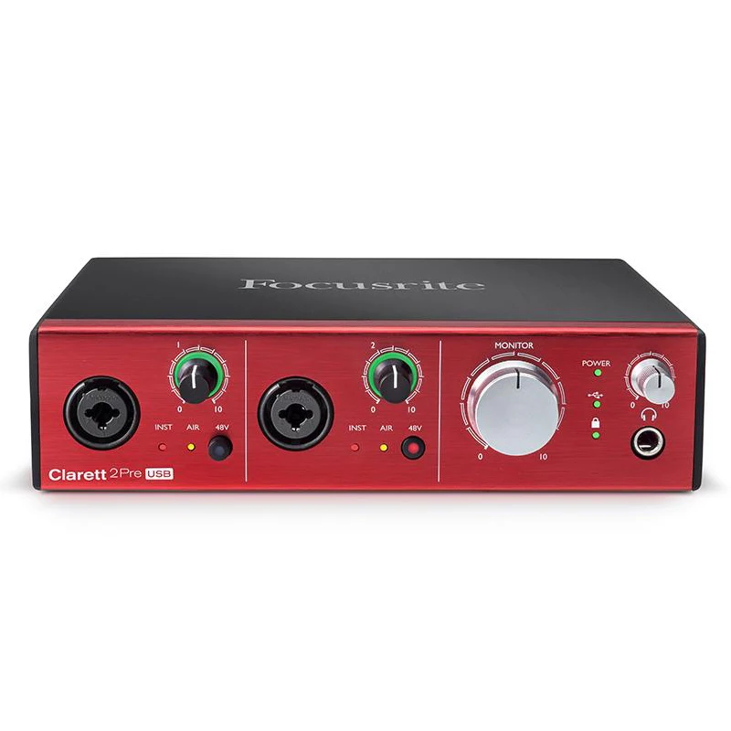 Focusrite Clarett 2Pre USB Запись Звуковая карта 10-вход/4-выход аудио-интерфейс для музыки Организации