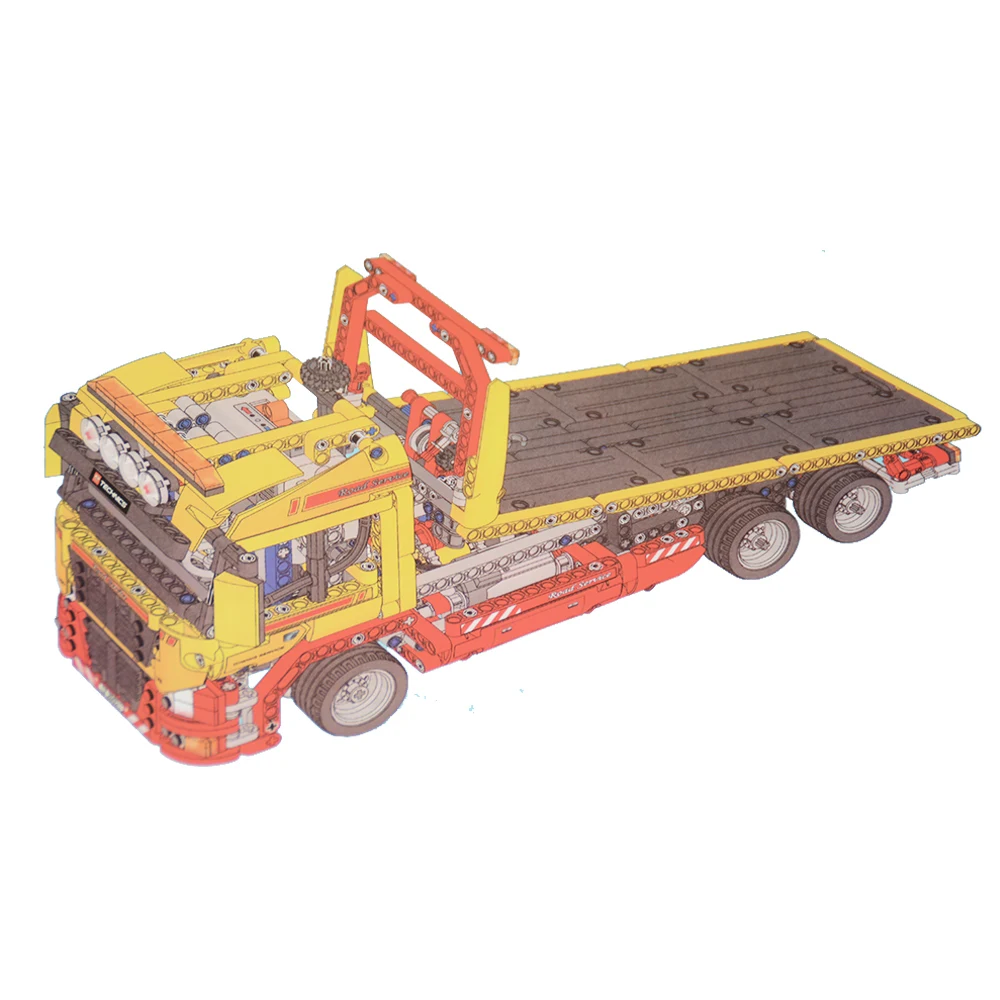 

1143pcs Technic Series Flatbed Trailer Car Power Function RC Building Blocks legoinglys 8109 Brick Toys for children