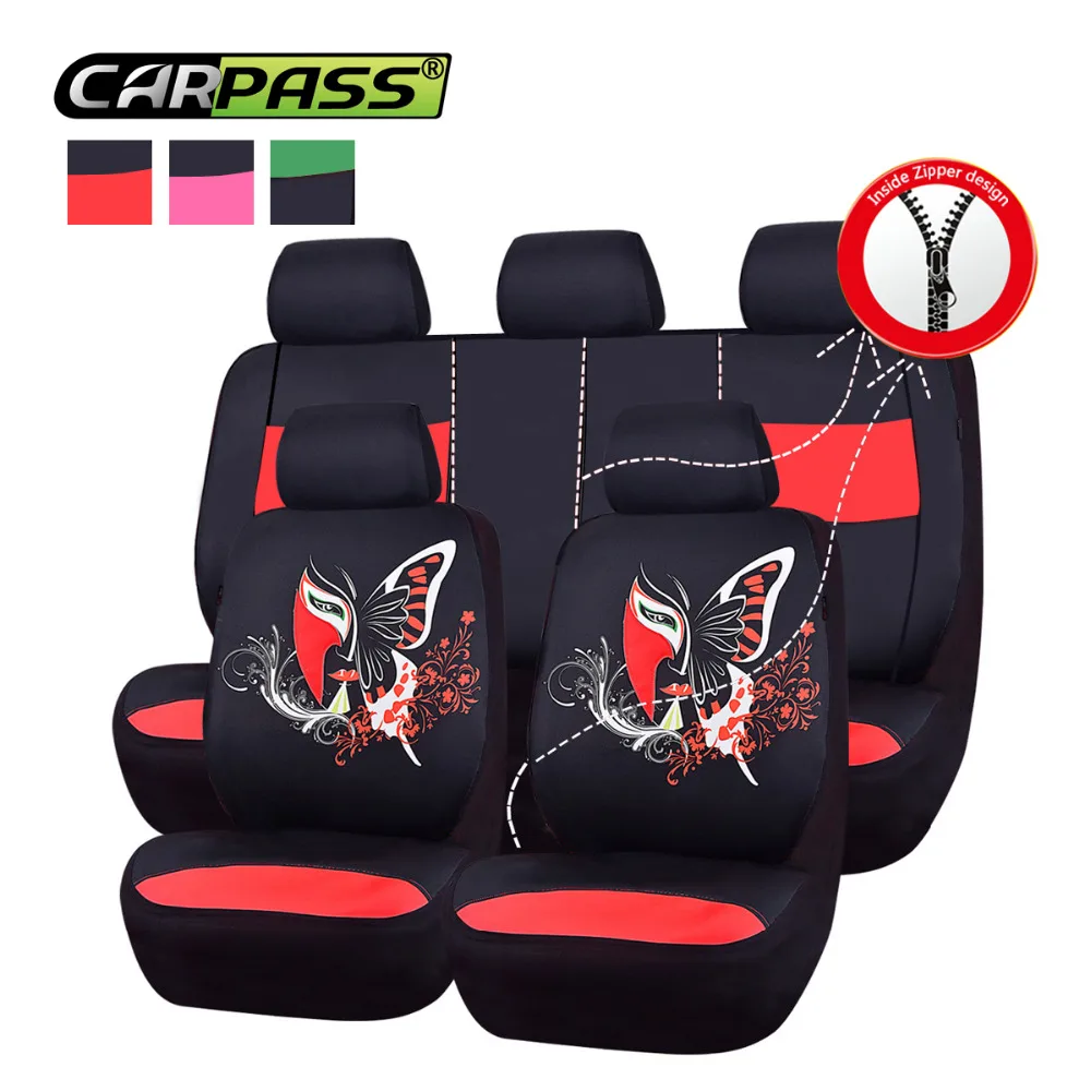 NEW ARRIVAL One Set Package, Black With Purple color CAR PASS HOMEIN Two Tone Sideless Universal fit car seat covers