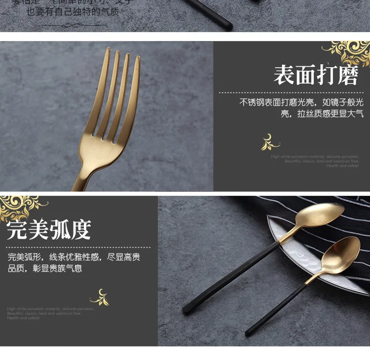 304 Stainless Steel Western Cutlery Thicken Fork Knife Scoop Forks Spoons Tableware Dinnerware Restaurant Kitchen Dining Cutlery