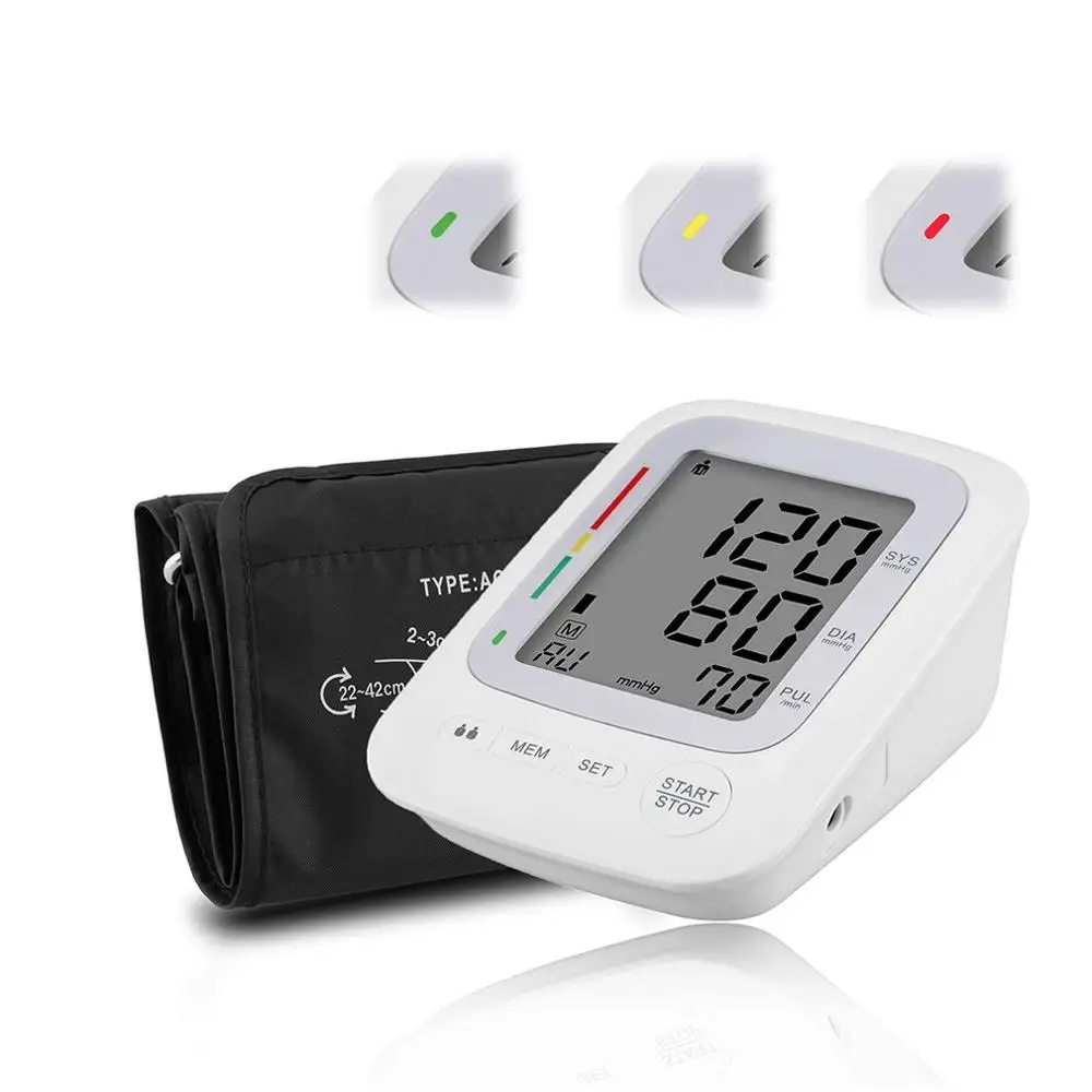 Portable Size Home Use LCD Display Arm Sphygmomanometer Battery Version Electronic Blood Pressure Monitor