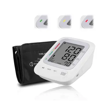 

Portable Electronic Blood Pressure Monitor Home Use LCD Display Arm Sphygmomanometer Battery Version
