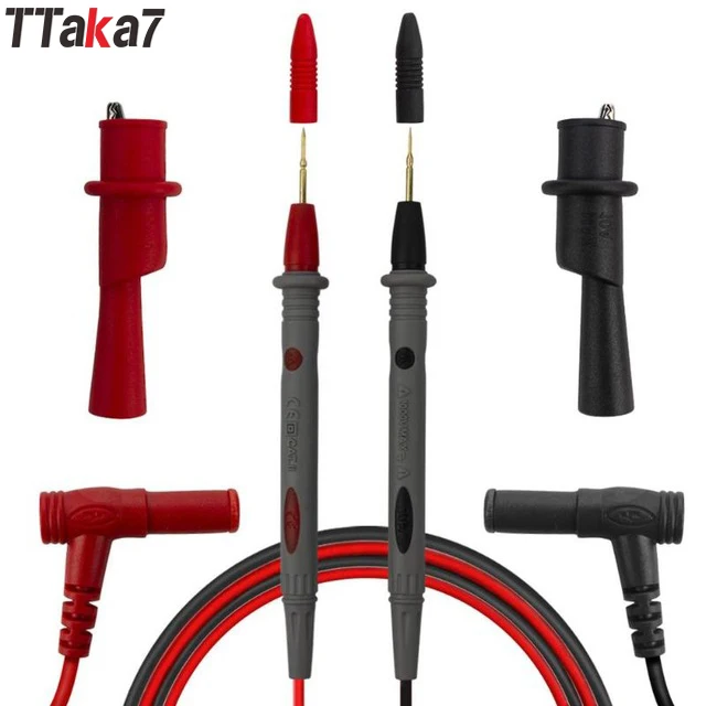 

2Pcs 1000V 20A Needle Tip Probe for Universal Digital Multimeter Meter Test Leads Pin Wire Pean Cable 100cm with Crocodile Clips