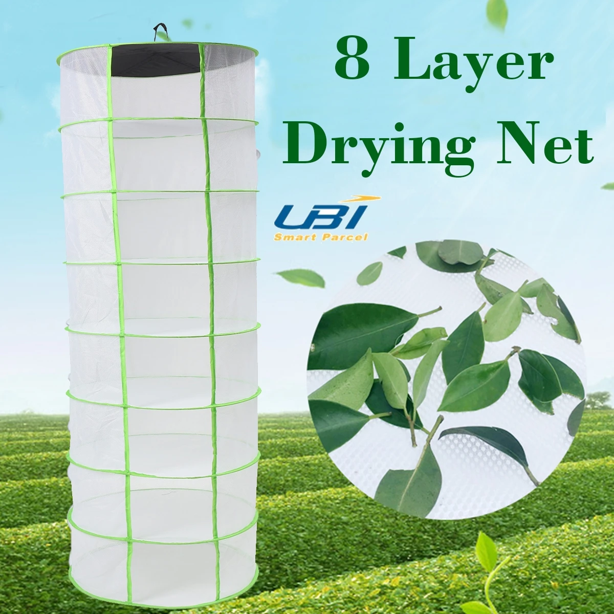 

1pc Foldable 8 Layer Herb Drying Rack Net Herb Dryer Mesh Hanging Dryer Fish Net Racks With Zipper Hanging Vegetable Fish Dishes