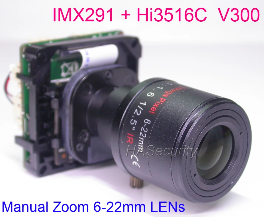 

Intelligent Analysis H.265 / H.264 Manual Zoom & Focus LENs 1/2.8" Sony IMX291 + Hi3516C V300 IP CCTV camera PCB board module