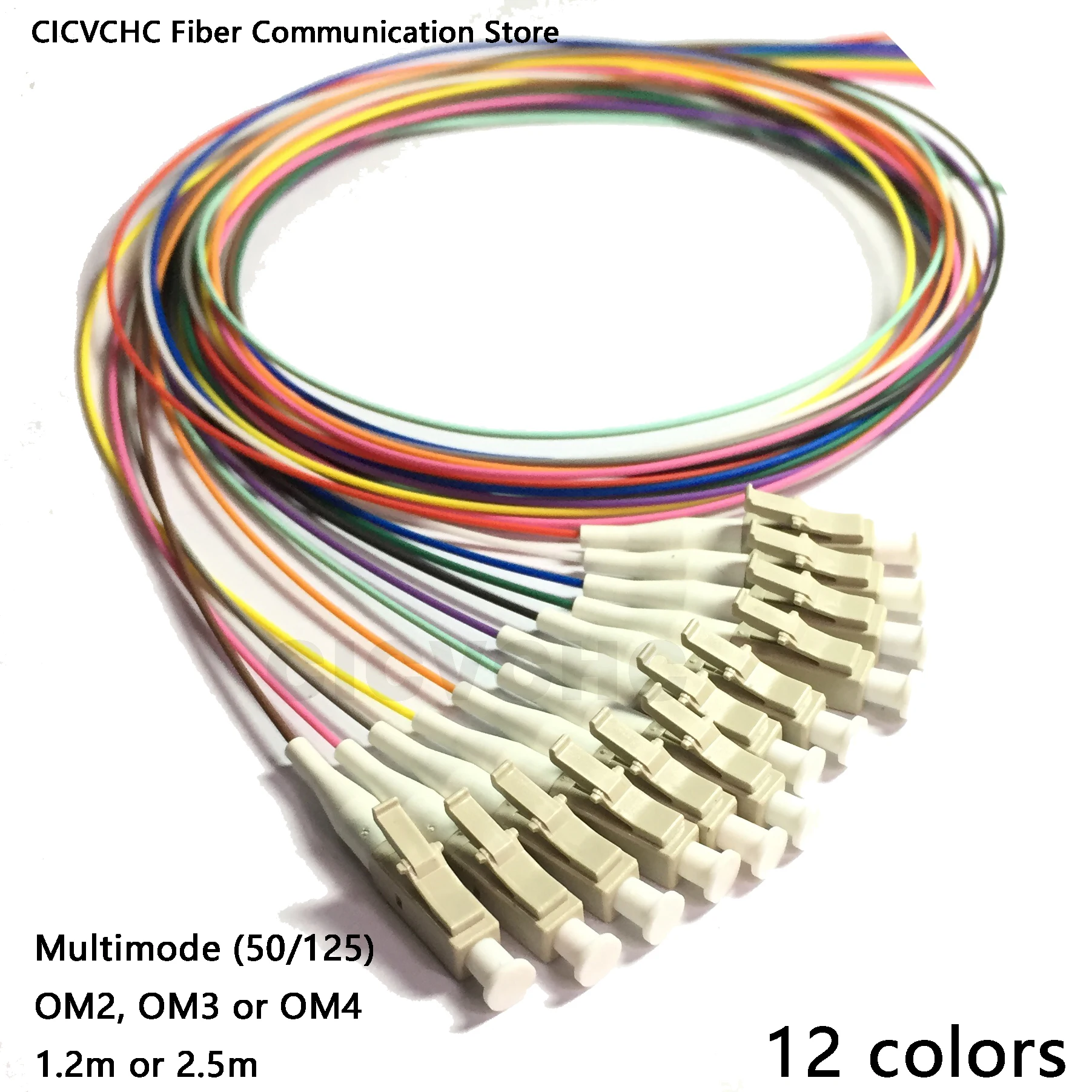 12 Цветов LC/UPC-многомодовый (50/125)-OM2, OM3, OM4-0.9mm Cable-1.2m, 2,5 м/оптического волокна косичку