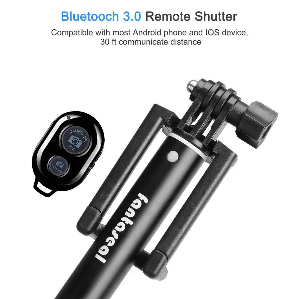 Выдвижная селфи палка bluetooth микрофон телефон монопод Штатив для Gopro 7 6 5 Экшн
